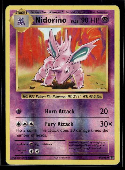 Nidorino #44/108 Reverse Holo Evolutions MP