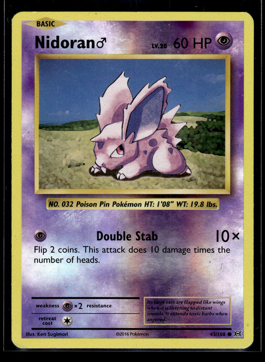 Nidoran M #43/108 Reverse Holo Evolutions MP