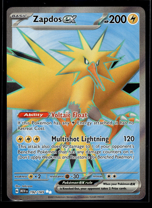 Zapdos ex #192/165 Scarlet & Violet 151 LP