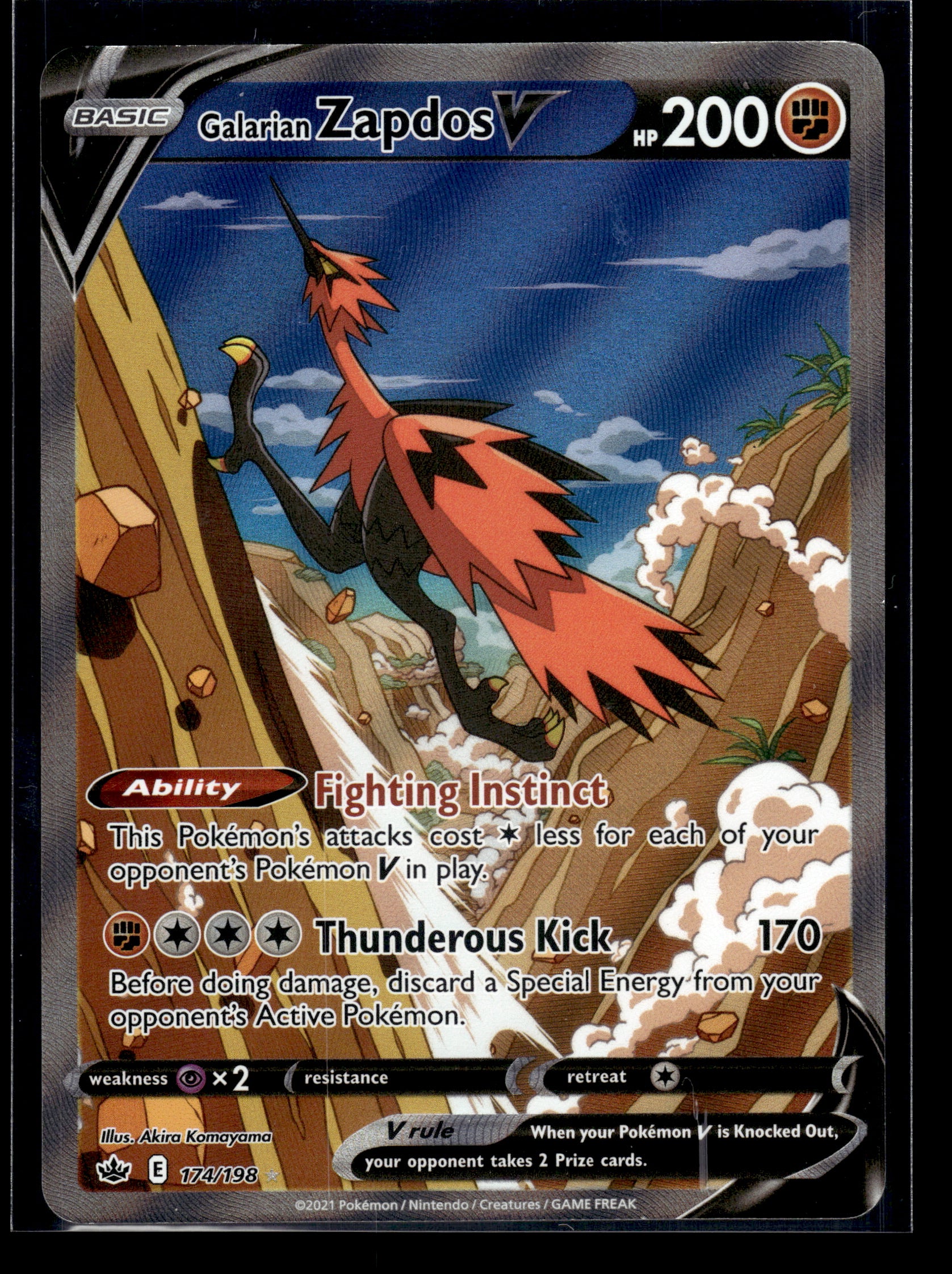 Galarian Zapdos V #174/198 Chilling Reign MP