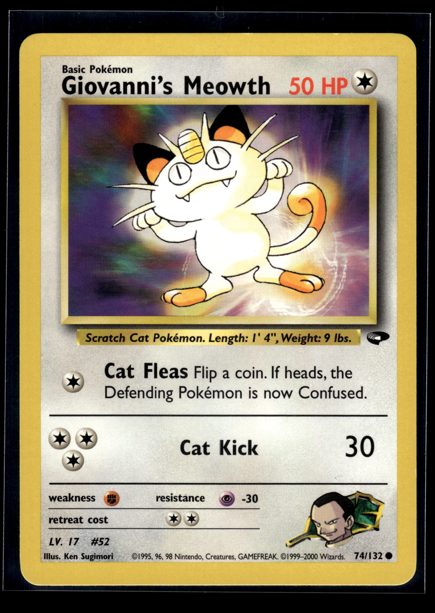 Giovanni's Meowth #074/132 Gym Challenge LP
