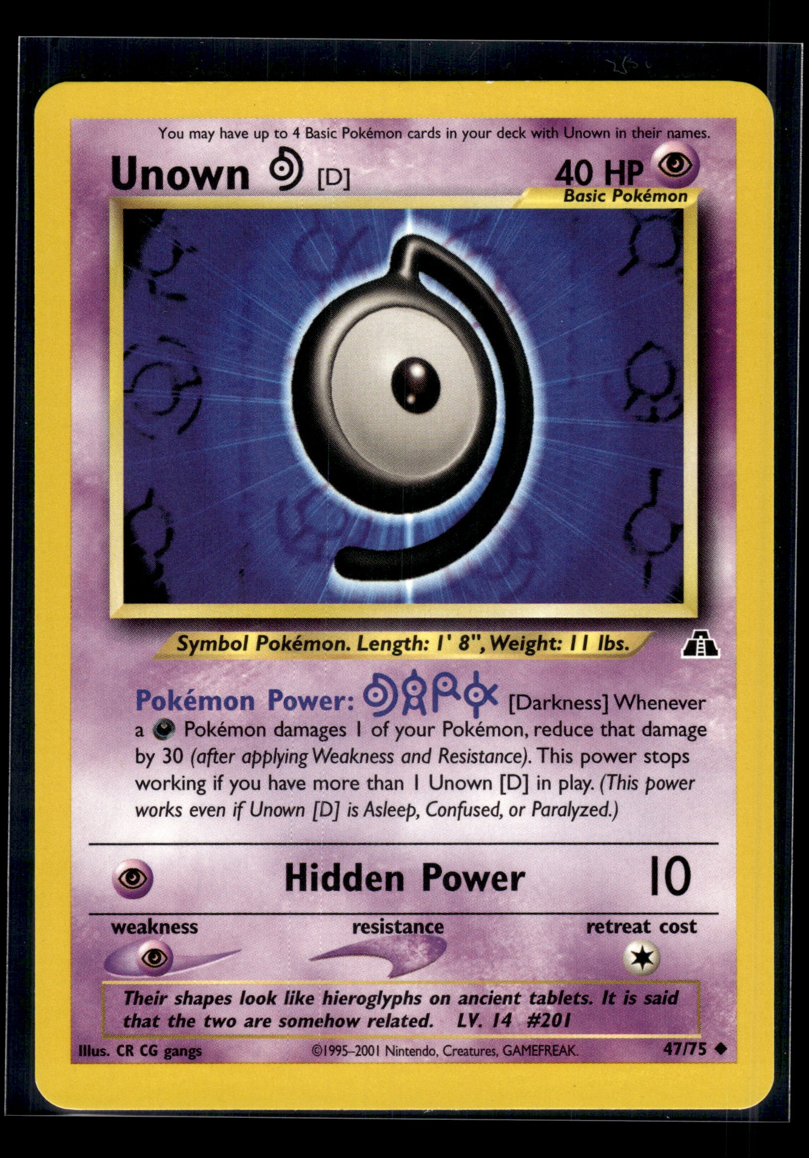 Unown [D] #47/75 Neo Discovery LP