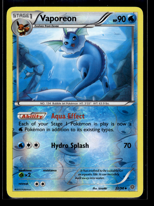 Vaporeon #22/98 Reverse Holo Ancient Origins LP