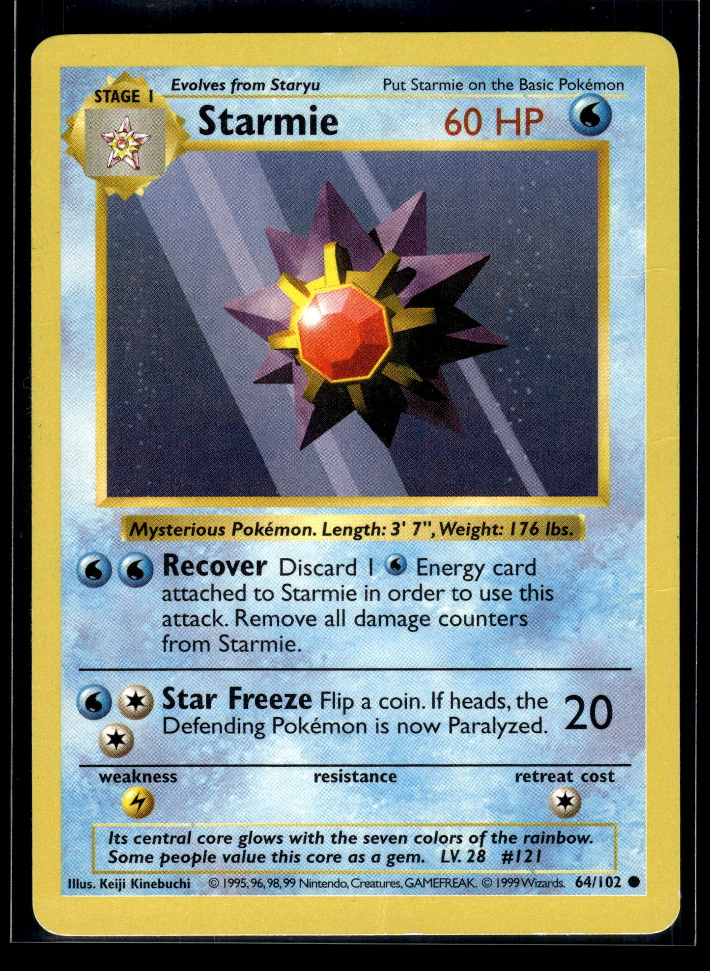 Starmie #064/102 Base Set (Shadowless) MP