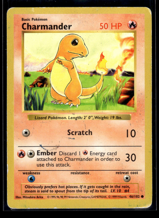 Charmander #046/102 Base Set (Shadowless) MP