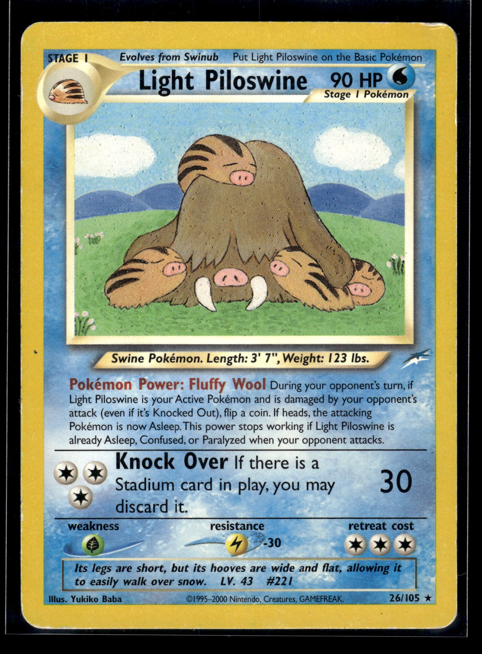 Light Piloswine #026/105 Neo Destiny MP