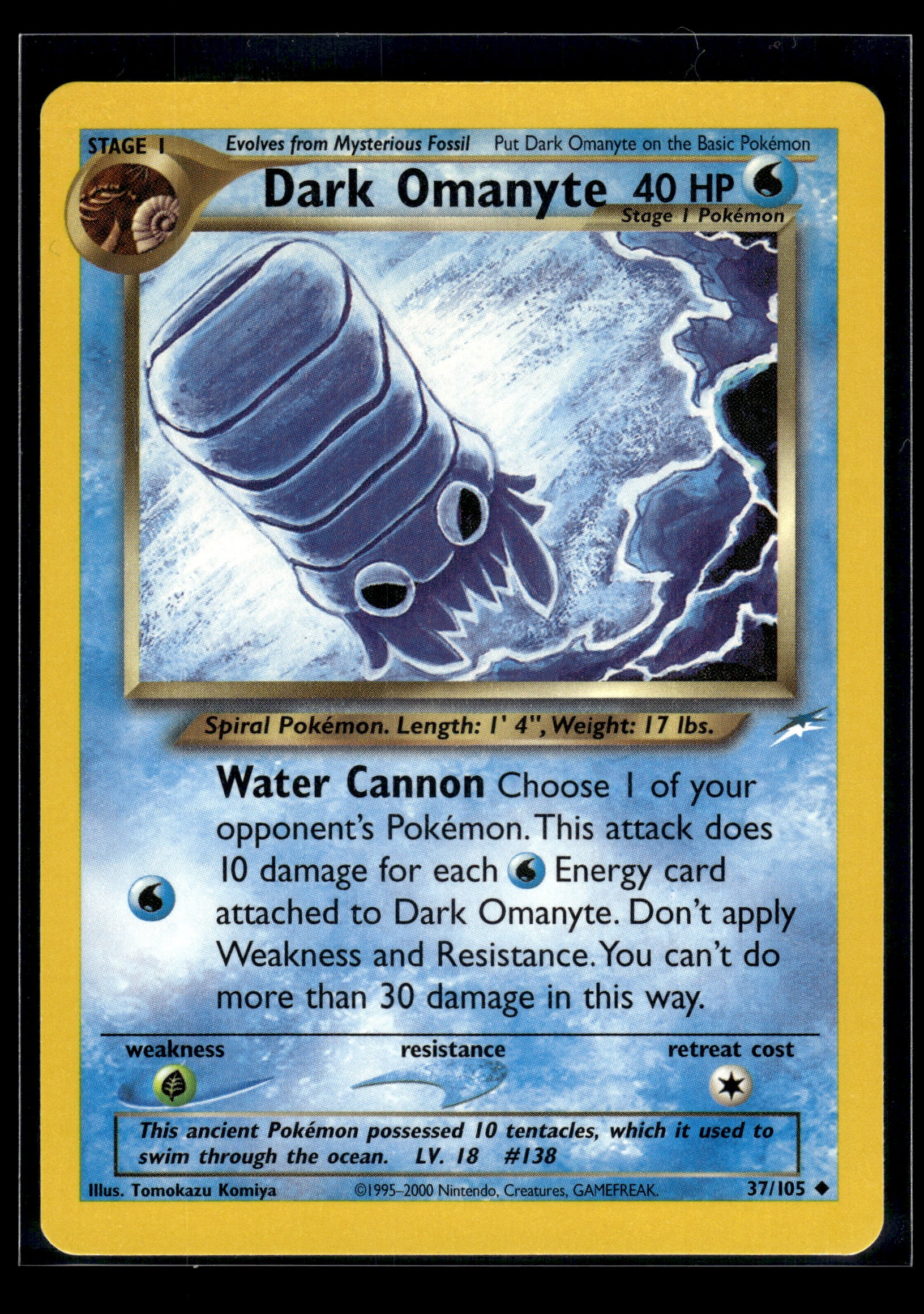 Dark Omanyte #037/105 Neo Destiny LP