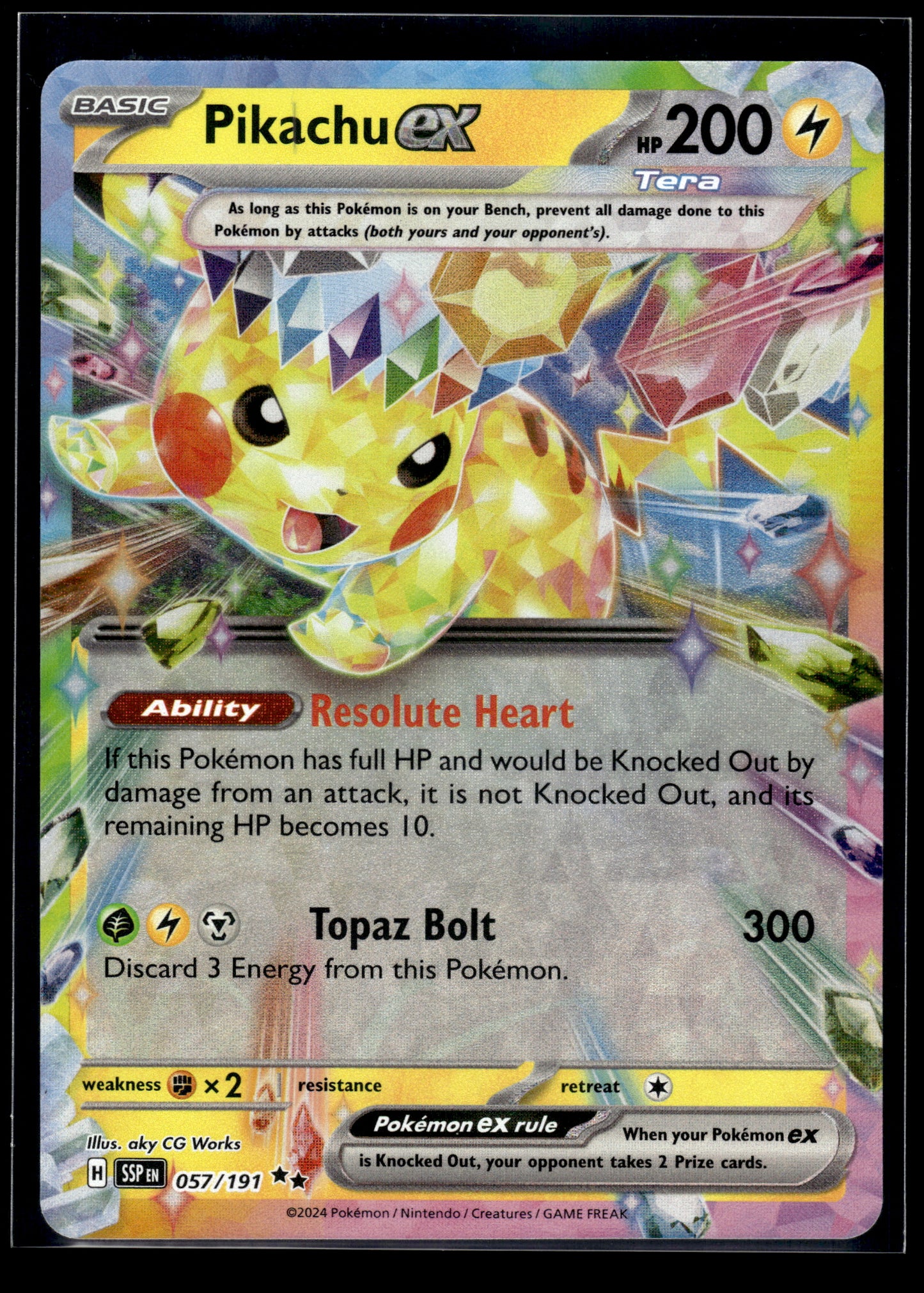 Pikachu ex #057/191 Surging Sparks NM