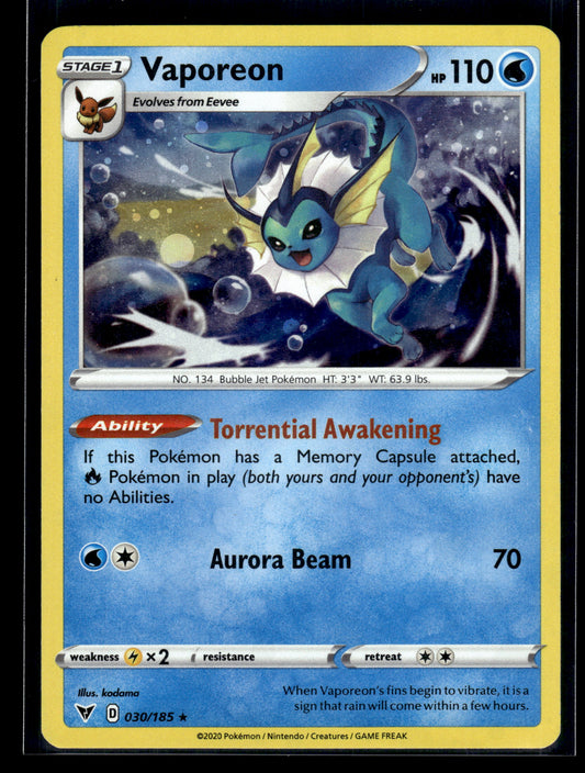 Vaporeon #030/185 Cosmos Holo Vivid Voltage LP