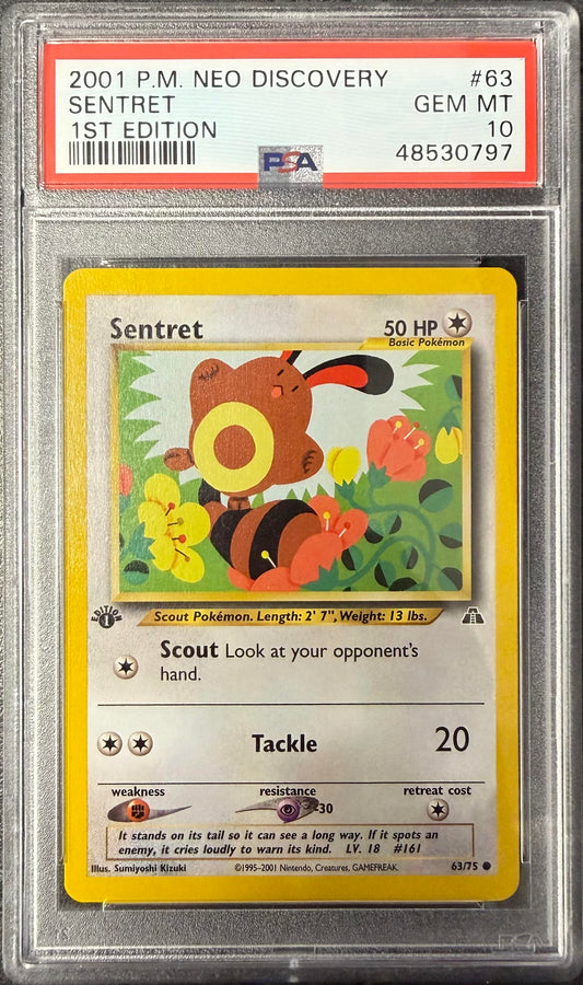 PSA 10 Sentret #63 1st Edition Neo Discovery