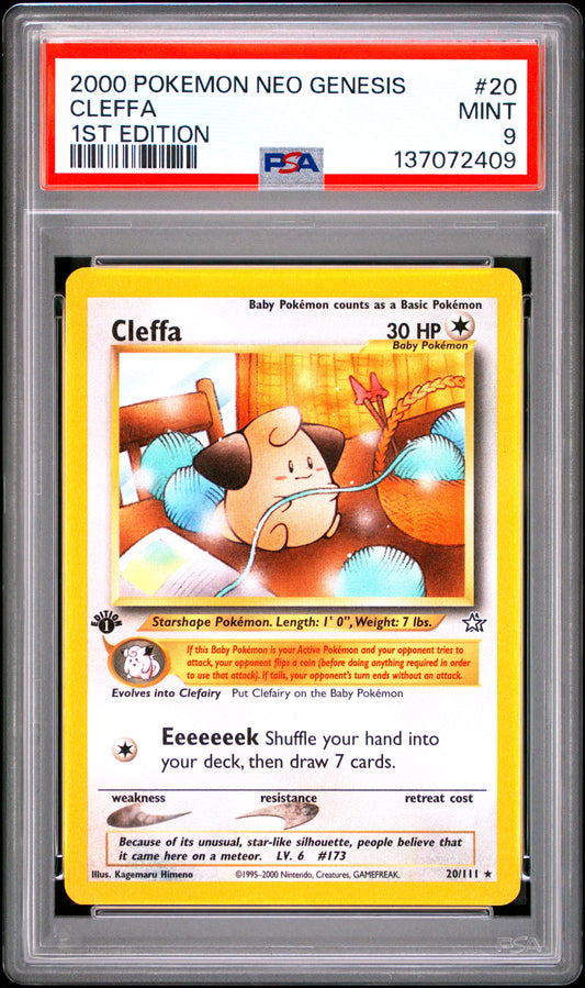 PSA 9 Cleffa #20 1st Edition Neo Genesis