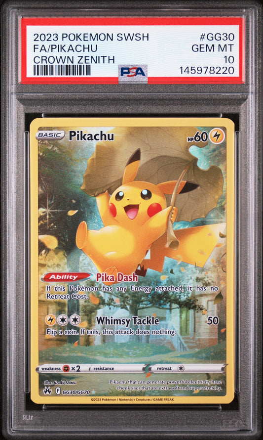 PSA 10 Pikachu #GG30 Crown Zenith