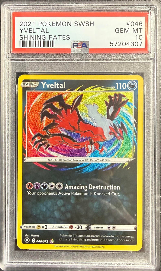 PSA 10 Yveltal #046 Shining Fates