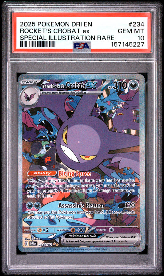 PSA 10 Rocket's Crobat ex #234 Destined Rivals