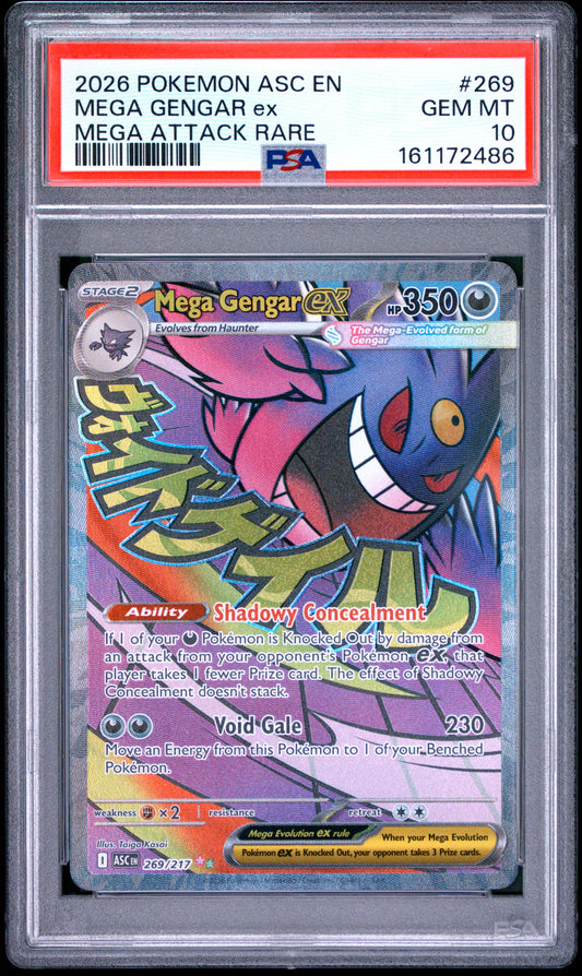PSA 10 Mega Gengar ex #269 Ascended Heroes