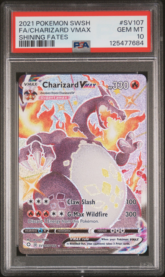 PSA 10 Charizard VMAX #SV107 Shining Fates