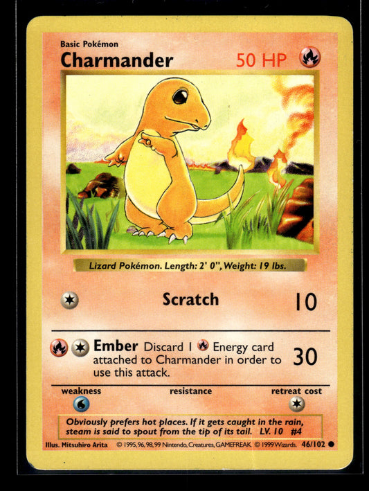 Charmander #046/102 Base Set (Shadowless) MP