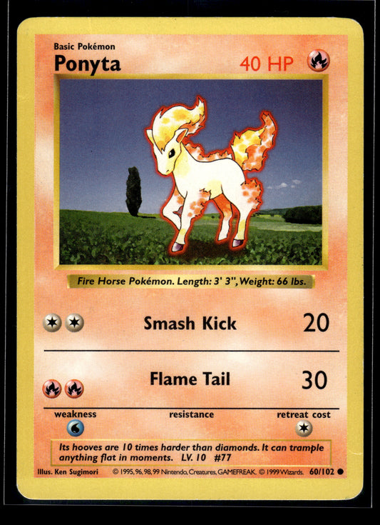 Ponyta #060/102 Base Set (Shadowless) MP