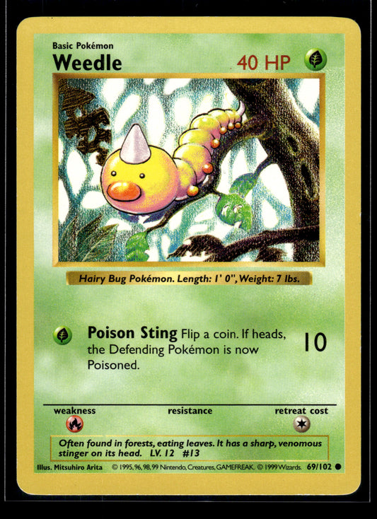 Weedle #069/102 Base Set (Shadowless) MP