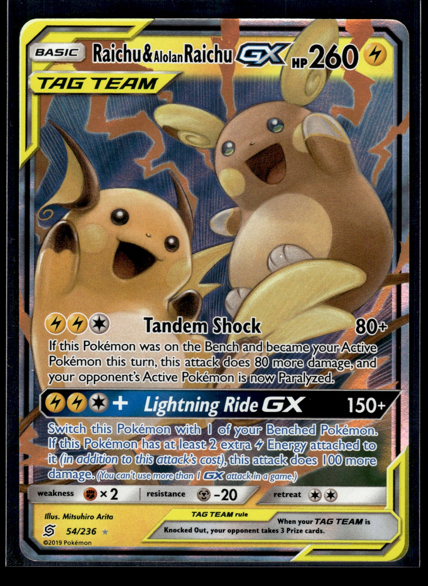 Raichu & Alolan Raichu GX #54/236 Unified Minds LP