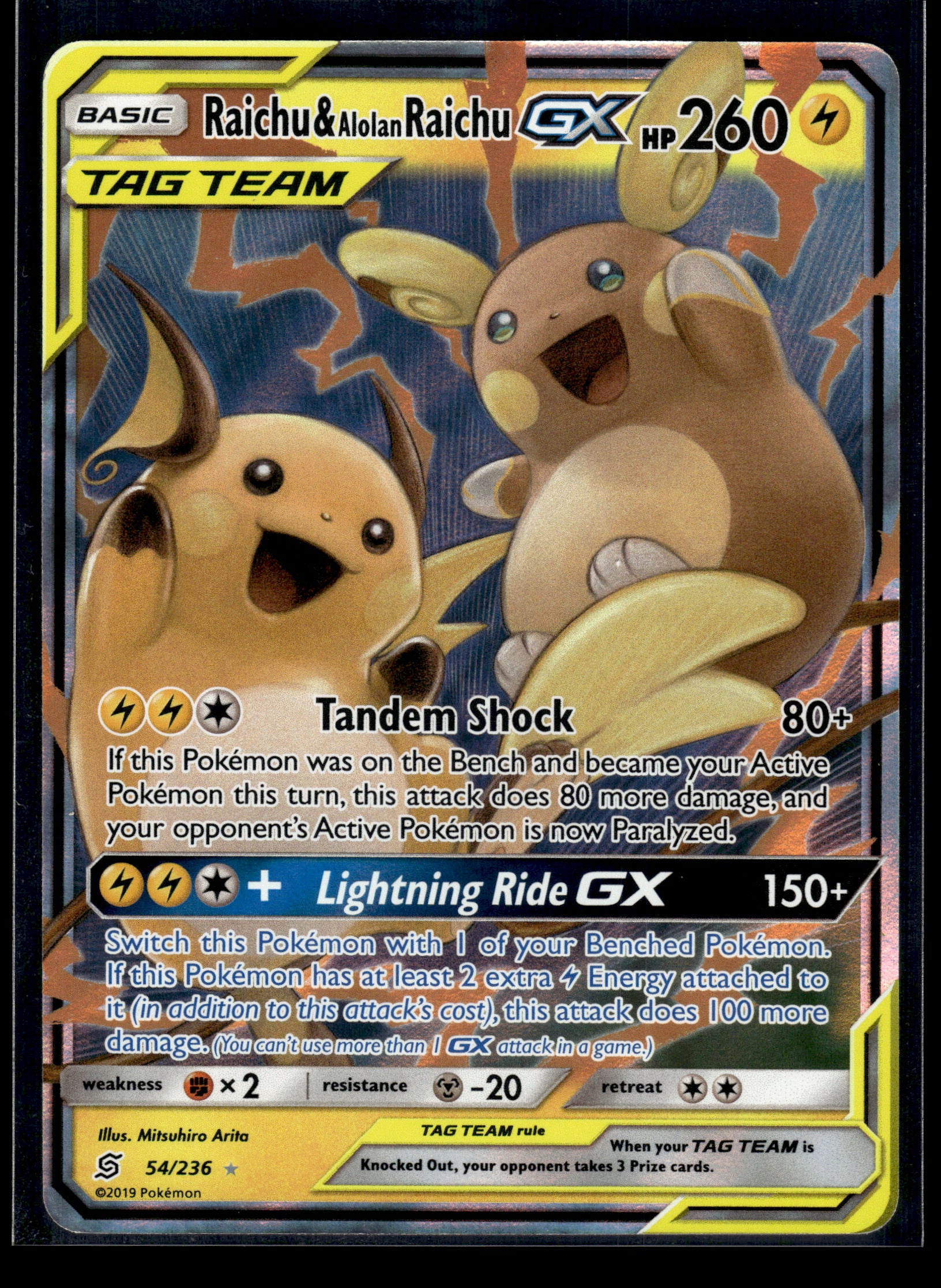 Raichu & Alolan Raichu GX #54/236 Unified Minds LP