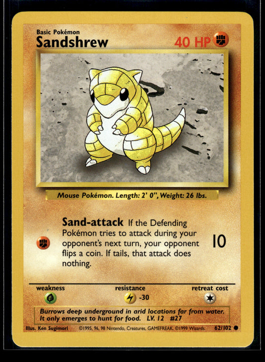 Sandshrew #062/102 Base Set LP