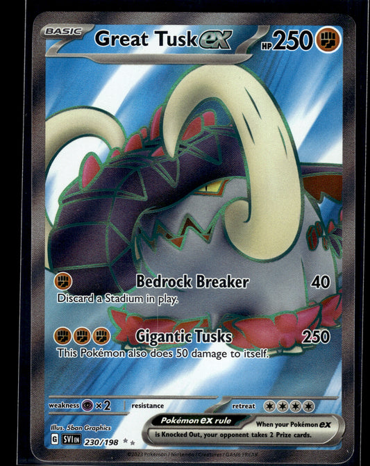 Great Tusk ex #230/198 Scarlet & Violet Base Set LP