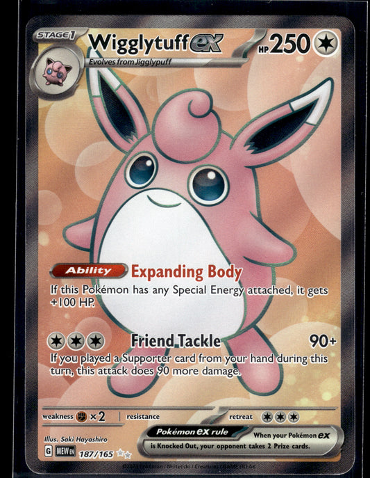 Wigglytuff ex #187/165 Scarlet & Violet 151 LP