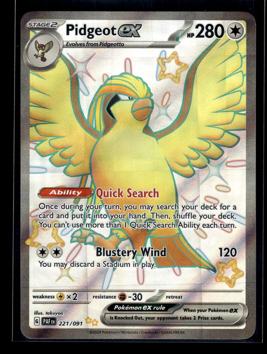 Pidgeot ex #221/091 Paldean Fates VLP