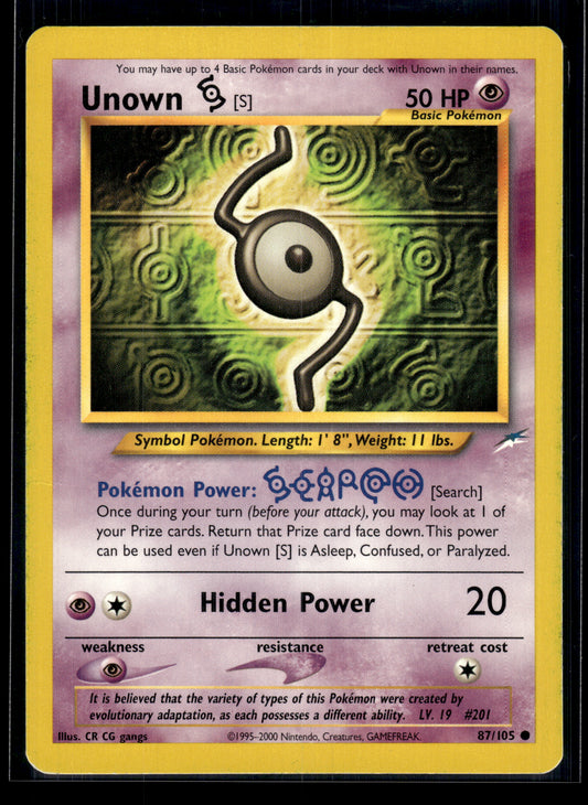 Unown [S] #087/105 Neo Destiny LP