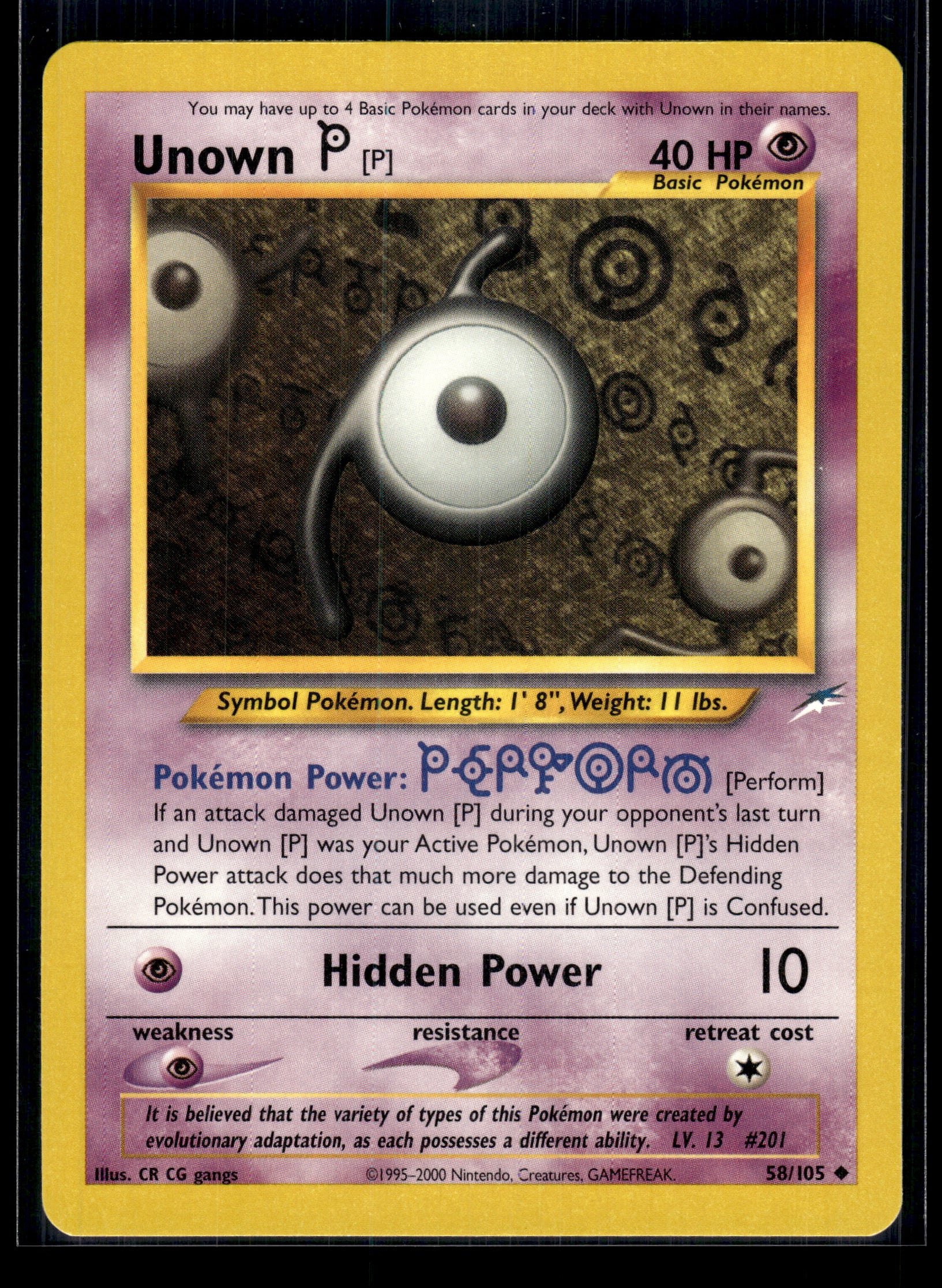 Unown [P] #058/105 Neo Destiny LP