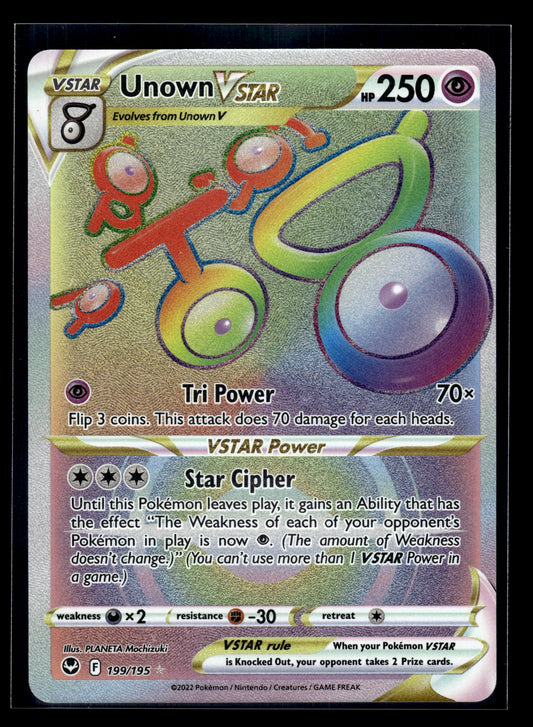Unown VSTAR #199/195 Silver Tempest LP