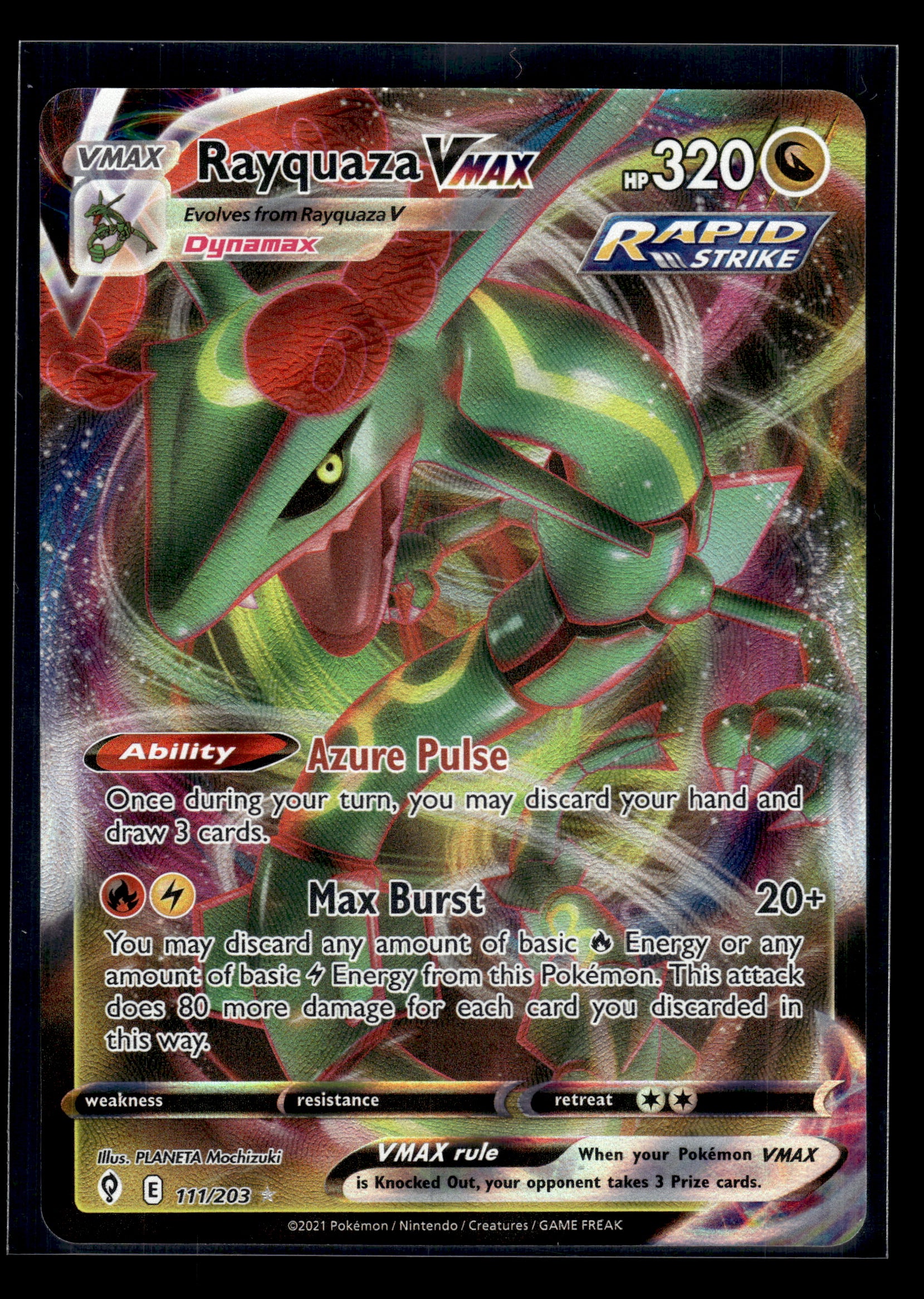 Rayquaza VMAX #111/203 Evolving Skies VLP