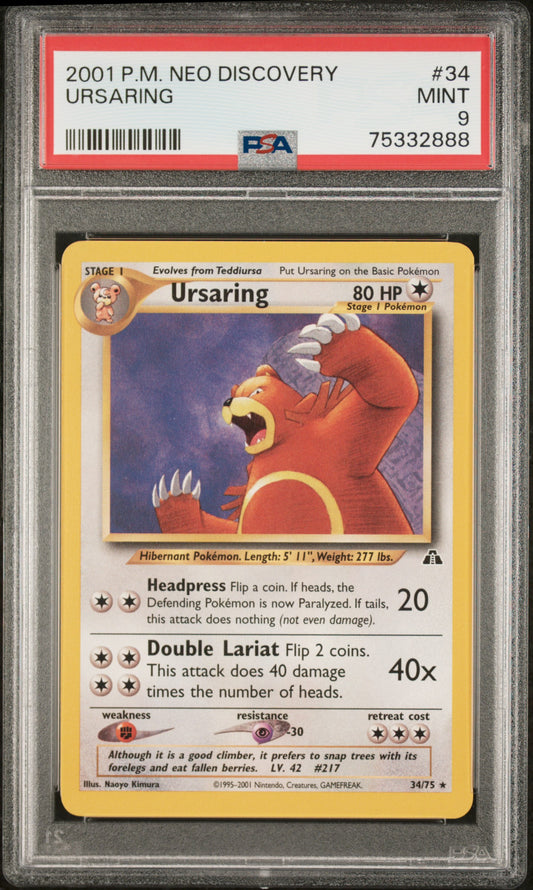 PSA 9 Ursaring #34 Neo Discovery