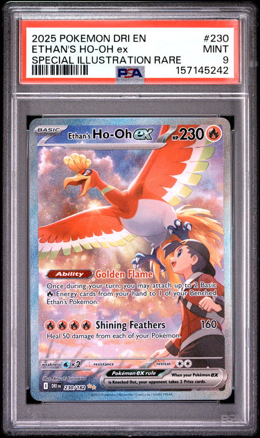 PSA 9 Ethan's Ho-Oh Ex #230 Destined Rivals