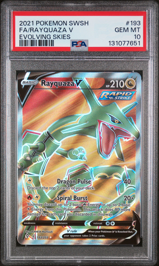 PSA 10 Rayquaza V #193 Evolving Skies