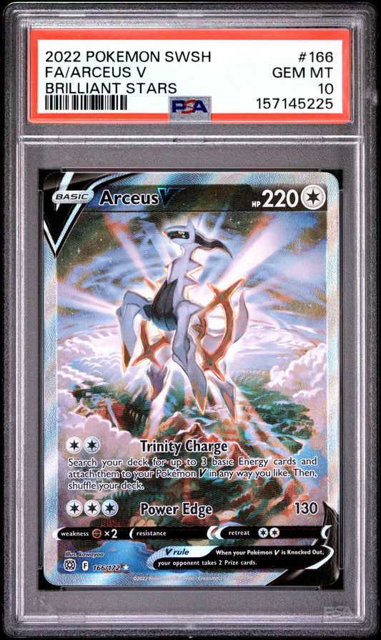 PSA 10 Arceus V #166 Brilliant Stars