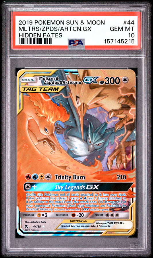 PSA 10 Mltrs/Zpds/Artcn.Gx #44 Hidden Fates