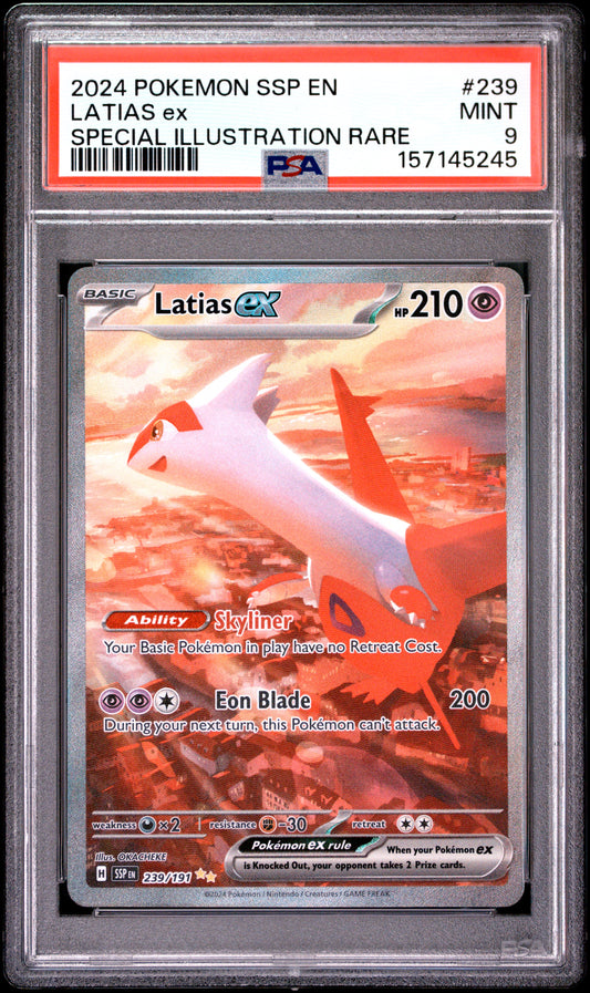PSA 9 Latias Ex #239 Surging Sparks