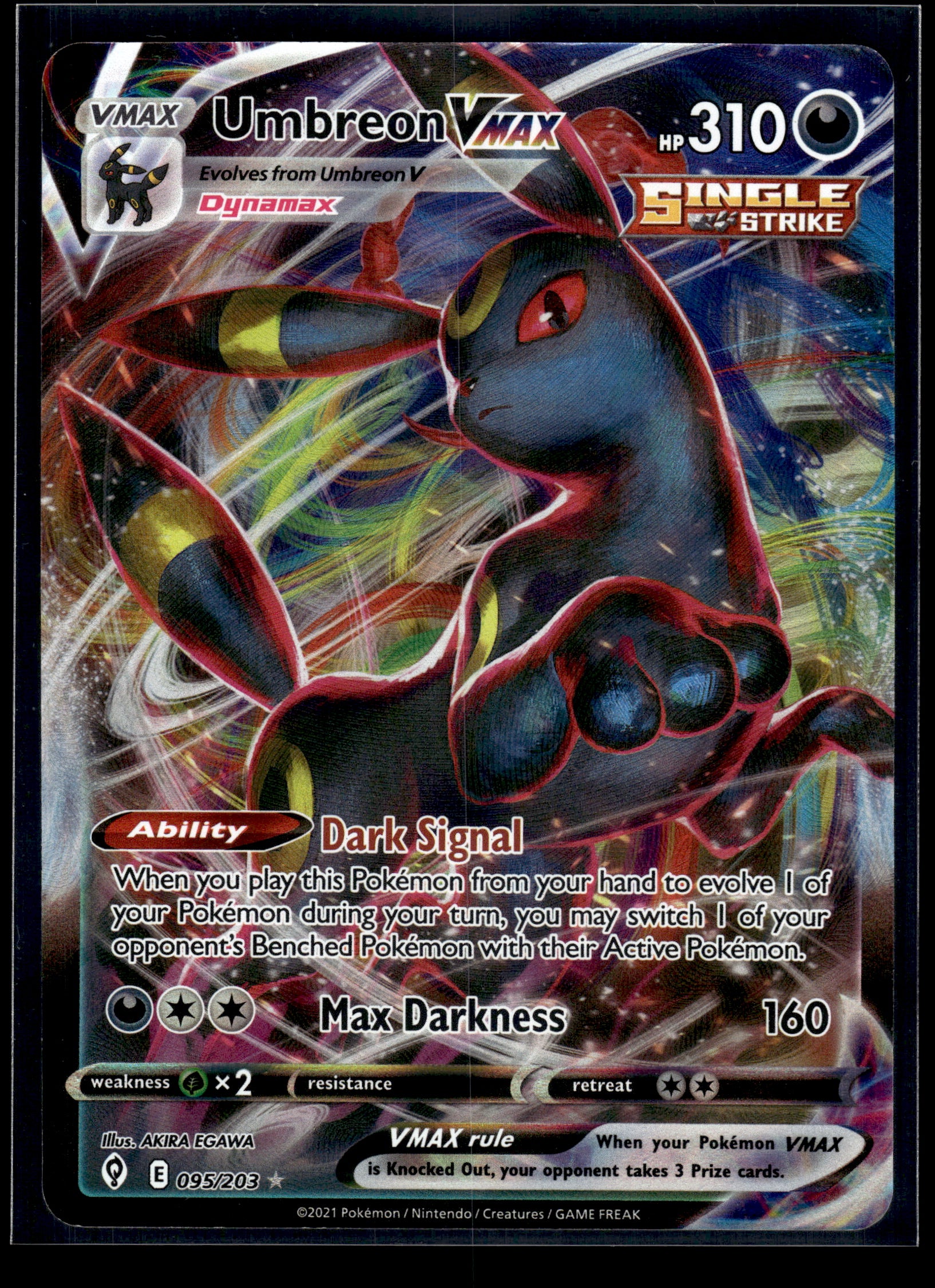 Umbreon VMAX #095/203 Evolving Skies VLP