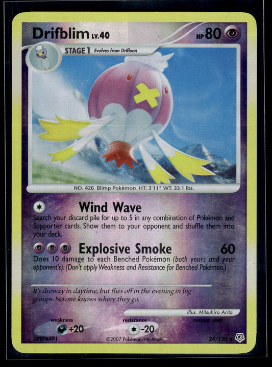 Drifblim #24/130 Reverse Holo Diamond and Pearl MP