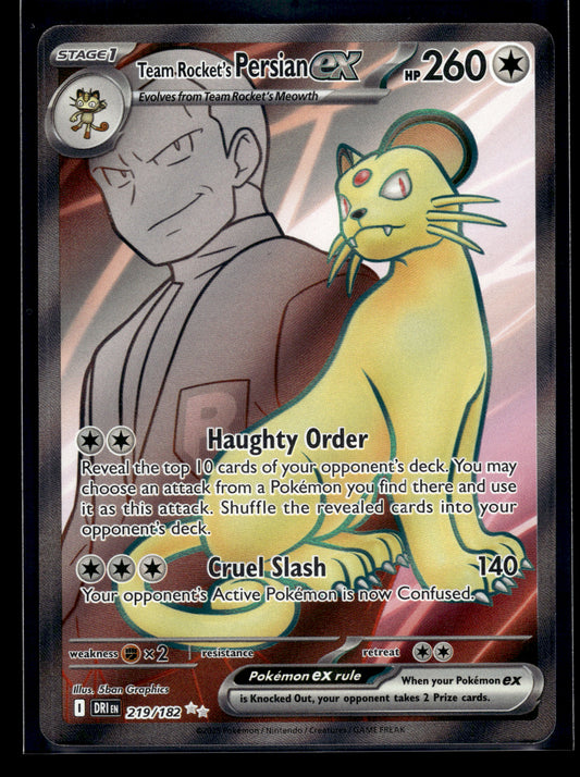 Team Rocket's Persian ex #219/182 Destined Rivals VLP