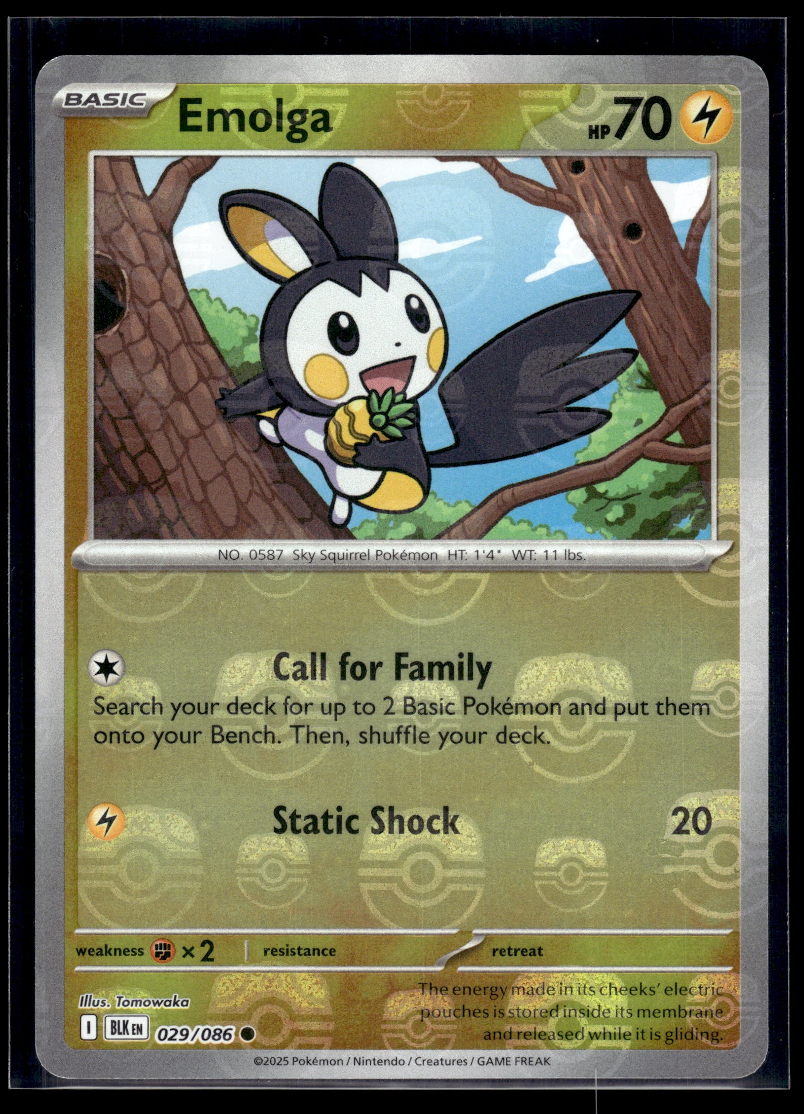 Emolga (Master Ball Pattern) #029/086 Black Bolt VLP
