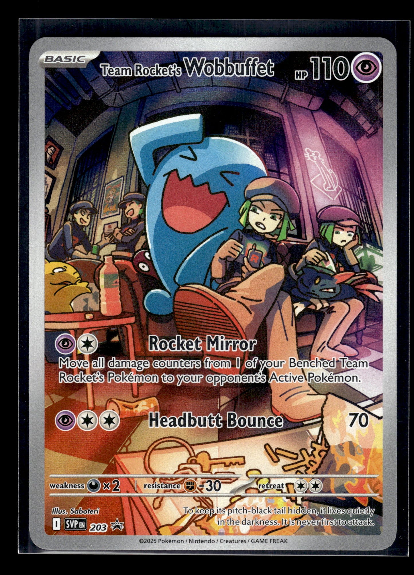 Team Rocket's Wobbuffet #203 Scarlet & Violet Promo Cards VLP