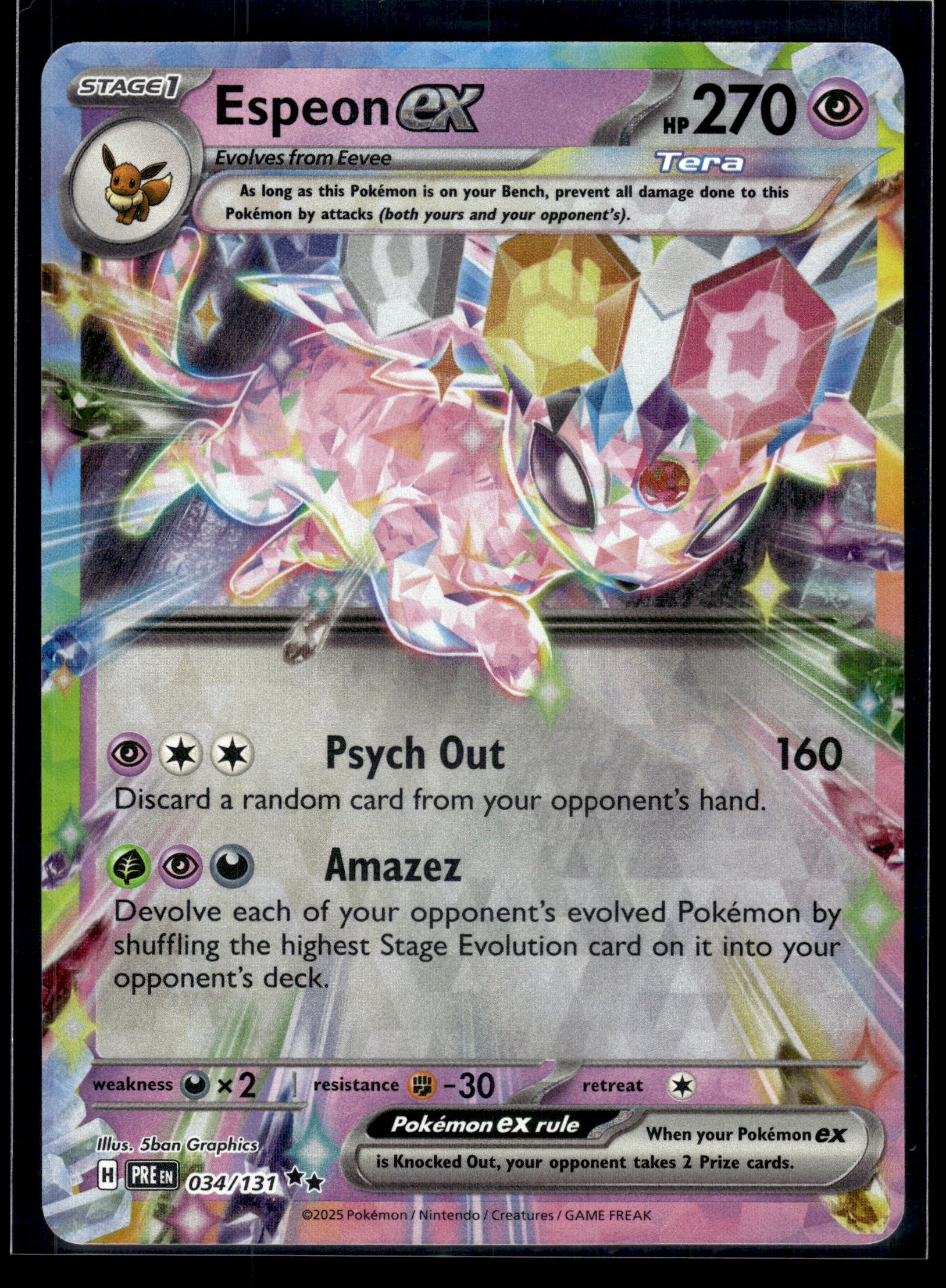 Espeon ex #034/131 Prismatic Evolutions NM