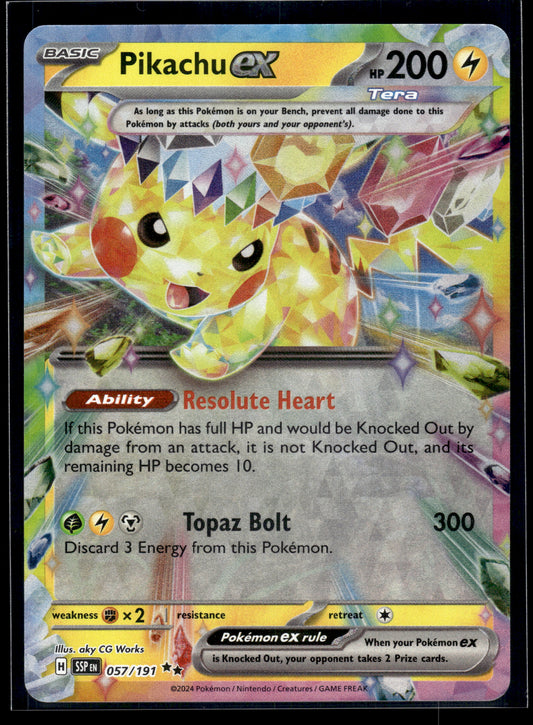 Pikachu ex #057/191 Surging Sparks NM