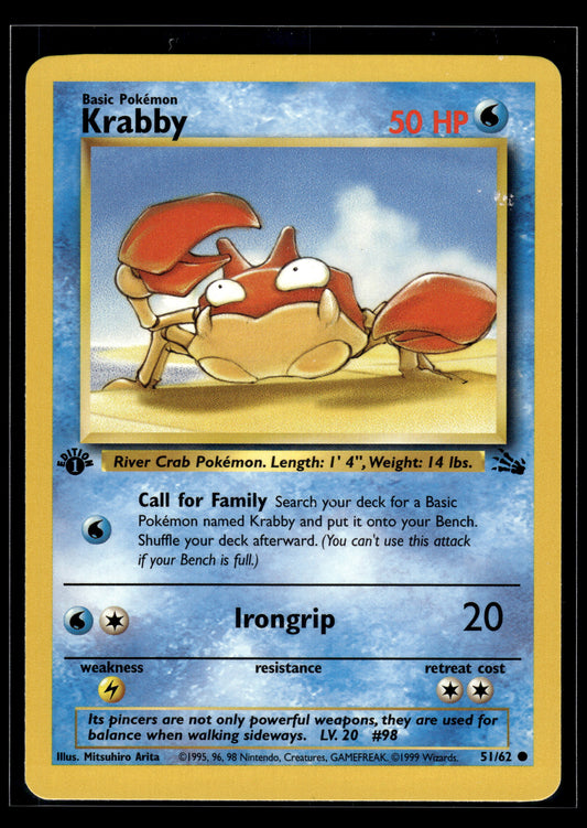Krabby #51/62 1st Edition Fossil VLP
