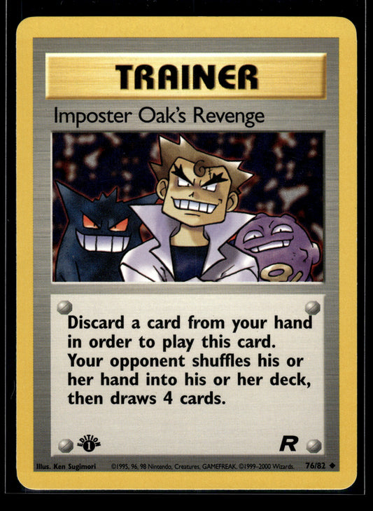 Imposter Oak's Revenge #76/82 1st Edition Team Rocket LP