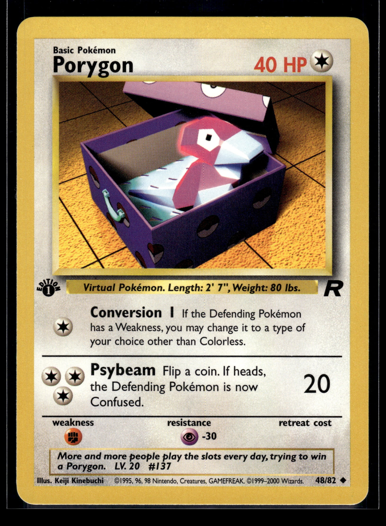 Porygon #48/82 1st Edition Team Rocket LP