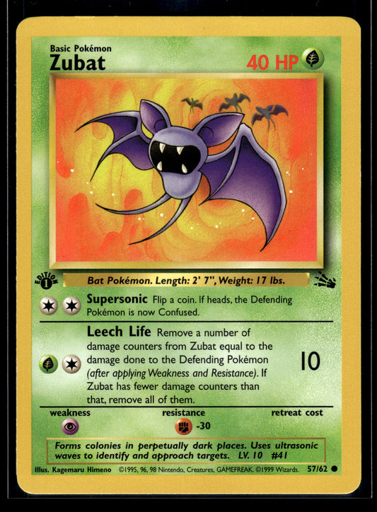 Zubat #57/62 1st Edition Fossil VLP